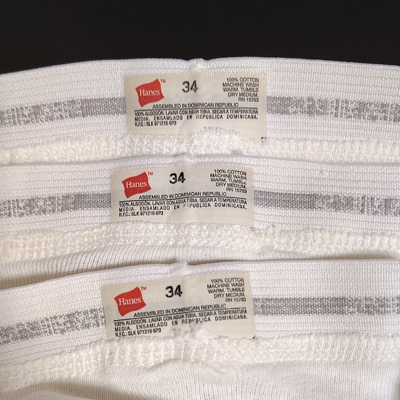 Vtg Hanes Classic White Men's Briefs Size 34- 3 Pack - Picture 2 of 6